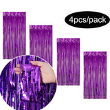 4pcs/Pack Glitter Backdrop Fornite Curtain Bachelorette Party Birthday Party Decorations Tinsel Curtain Wedding Decoration Birth