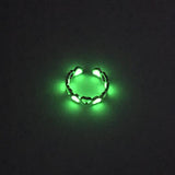 Multi-color Luminous Love Rings for Women Peach Heart Open Ring Couple Ring Luminous Color Girl Jewelry Wholesale Jewelry