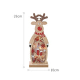 Christmas Gift Led Large Wooden Cute Santa Snowman Christmas Decor Wall Hanging Glow Elk Ornaments Holiday Xmas For Home Desktop Decoration