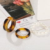 3Pcs Ins Korea Colorful Fashion Y2k Resin Heart Ring Set Acrylic Thick Round Rings For Women Party Wedding Jewelry Ring Set