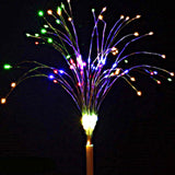 Christmas Gift 100/120/150/180 LED Solar Powered Hanging Starburst Firework Christmas Fairy String Light Foldable Garland Outdoor Decorations