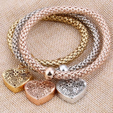 3Pcs Bracelet Crystal Owl Music Note Boy Girl Heart Charm Bracelets For Women Pulseria Feminina Jewelry Gift amazing price