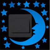 Pure Blue Light Noctilucent Star Animal Paste Glow In The Dark Switch Paste Wall Stickers Children's Room Living Room Decoration