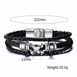 Christmas Gift Vnox Vintage Rudder Charm Bracelet for Men Multi-layer Leather Rope Bracelets Bangles 7.87" pulseira masculina