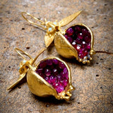 Cifeeo New Unique Design Style Gold Color Pomegranate Hook Dangle Earrings for Women Classic Fashion Engagement Party Jewelry Gift