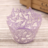 Christmas Gift 10PCS Lovely Butterfly Little Vine Lace Laser Cut Cupcake Paper Wrapper Liner Baking Cup Home/Wedding/Birthday Party Decoration