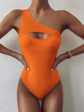 Cifeeo New Female Swimsuit Vintage One Piece Ruffled Push Up Solid Red Swimwear Women Monokini Padded Bathing Suits