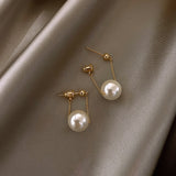 Cifeeo Simple Elegant Small Pearl Pendant Earrings For Woman New Fashion Jewelry Party Ladies' Unusual Dangle Earrings Accessories