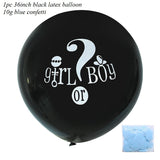 36inch Gender Reveal Balloon Black Latex Confetti Globos Fun Baby Party Decoration He or She Boy or Girl Baby Shower Supplies