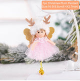 PATIMATE Christmas Angel Plush Doll Pendant Christmas Tree Ornament Christmas Decoration for Home Xmas Gifts Noel Navidad