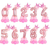 15PCS Number Foil Balloons Digit Birthday Balloons Decoration Number Balloon Happy Birthday Party Decorations Kids Pink Ballon