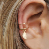 New Fashion Gold Leaf Clip Earring For Women Without Piercing Puck Rock Vintage Crystal Ear Cuff Girls Jewelry Gifts 1Pcs