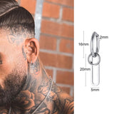 Christmas Gift SINGLE SILVER COLOR DAGGER EARRING MEN STAINLESS STEEL SWORD HUGGIE HOOPS EARRINGS COOL FASHION ROCK TATTOO MEN JEWELRY