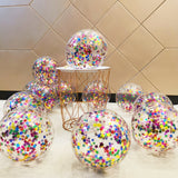 Cifeeo  10Pcs Star Confetti Balloon Metallic Confetti Latex Transparent Ballon Baby Shower Birthday Party Wedding Decoration Ball Globos