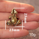 Retro Copper Small Cute Frog Figurines Miniature Desktop Ornament Decorations Accessories Metal Brass Animal Toad Tea Pet Decors