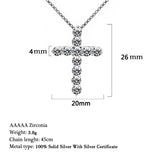 Christmas Gift With Certificate 11pcs Lab  Cross Pendant Necklace Alloy Choker Statement Necklace Women Silver Jewelry