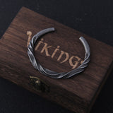 New Arrival Iron color Vikings Bangle with wooden