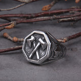 Christmas Gift Wholesale Slavic Perun Axe Biker Ring Stainless Steel Jewelry Punk Classic Slavic Perun Motor Biker Ring For Men