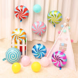 Back to school decoration Cifeeo  1/2/5Pcs 18-Inch Candy Aluminum Foil Balloons, Round Windmill Lollipops, Children's Birthday Party Decoration Star Foil Balloons