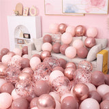 20pcs/Lot Retro Balloon Bean Paste Dusty Pink Peach DIY Baby Shower Birthday Party Bride Wedding Decoration Gold Confetti Globos