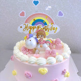 Back  To School Cifeeo Dream Girl Birthday Cake Decoration Unicorn Girl Doll Decoration Pink Rainbow Five Pointed Star Plug-In