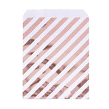 50pcs/lot Cookies Candy Bags Rose Gold Party Favor Gift Bags Chevron Polka Dots Twill Stripe Pattern Paper Pouch Baking Supplies