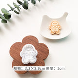 1Pc Cute Christmas Biscuit Mold Cookie Cutter Stamp Xmas Pattern Snowman Gingerbread Man Trees 3D Plastic Cake Decorating Tools