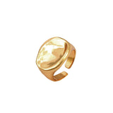 New Irregular Croissants Rings Chunky Circle Heart Geometric Rings for Women Gold Color Crystal Butterfly Rings Fashion Jewelry