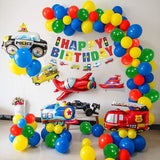 Transport Vehicle Theme Party Balloons Garland Arch Kit Plane Train Fire Truck Foil Balloons Kid Boys Birthday Party Decoration