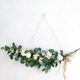 Christmas Gift Artificial Eucalyptus Leaves Vine Green Silk Leaf Fake Rattan Artificial Plants Ivy Wreath Garland Wall Hanging Wedding Decor