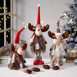 Cifeeo Elk Christmas Dolls Christmas Decorations for Home Retractable Standing Toy Birthday Party Gift Kids Santa Cluas Snowman