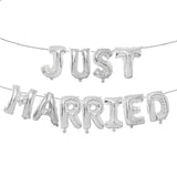 Cifeeo  Just Married Banner Flag Mr Mrs Bunting Garland Wedding Decoration Groom Bride To Be Balloon Valentines Day Event Party Supplies