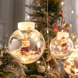 Christmas Ball Santa LED Curtain Light String Ornament