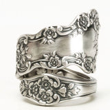 Bohemian Opening Size Adjust Ancient Silver Color Retro Ring Jewelry Female Hollow Carved Flower Wide Face Joint Ring