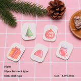 50PCS DIY Kraft Tags Merry Christmas Labels Gift Wrapping Paper Hang Tags Santa Claus Paper Cards Christmas Party Supplie