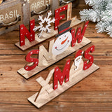 Christmas Gift Wooden Christmas Decorations Xmas Snow Noel Letter Table Ornaments Merry Christmas Party Decor For Home 2021 Naviidad Gifts Fav