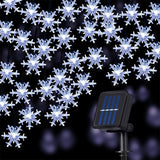 Christmas Gift Solar String Lights Outdoor Christmas Snowflake Lights with 8 Modes Waterproof Solar Powered Patio Light for Garden Party Decor