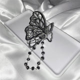 Cifeeo Vintage Goth Butterfly Love Pendant Hairpin For Women Egirl Party Accessories Jewelry