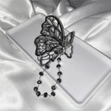 New Korea Vintage Goth Butterfly Love Pendant Hairpin For Women Egirl Party Accessories Jewelry1209