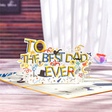 Happy Fathers Day Card 3D Pop-Up Birthday Cards for Dad Handmade Gift Greeting Card with Envelope