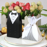 Cifeeo 50/100pcs Bride And Groom Wedding Favor Gifts Box Candy Box With Ribbon Engagement Souvenirs Wedding Decoration Party Supplies