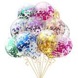 Cifeeo  10Pcs Star Confetti Balloon Metallic Confetti Latex Transparent Ballon Baby Shower Birthday Party Wedding Decoration Ball Globos