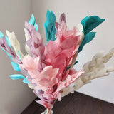 Christmas Gift 5PCS/30~40CM Natural Dried Preserved Lily Bamboo Flowers Bouquet,Eternelle Orange Leaves Branch,Home Decor,Wedding Decorations