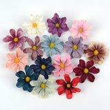 Cifeeo 10Pcs/Lot 6cm Retro Daisy Flower Heads Mini Velvet Artificial flower Wedding Decoration DIY Wreath Scrapbook Craft Fake Flowers