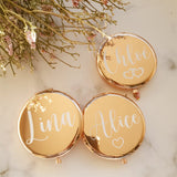 Christmas Gift Personalized Makeup Mirror Bridesmaid Wedding Gift Custom Compact Pocket Folding Mirror Bachelorette Bridal Shower Party Favors