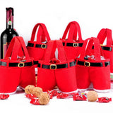 Christmas Trouser Bag Santa Pants Rompers Large Handbag Red Wine Cover Candy Bag Gift Xmas Decorations For Home Party Wholesale