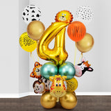 26pcs Jungle Party Decoration Animal Balloons Set Metal Latex Balloon Gold Number Globos Kids Birthday Balloons