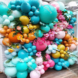 236pcs Matte Orange Hot Pink Lemon Balloon Garland Macaron Blue Peach Gender Reveal Baby Shower Decorations Birthday Party Kit