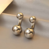 European and American Temperament Metal Ball Drop Earrings For Woman‘s Korean Fashion Jewelry Gothic Girl's Simple Earrings