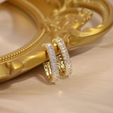 Temperament Round CZ Earring for Women One Row Zircon Stud Earring Wedding Engagement Jewelry Brincos